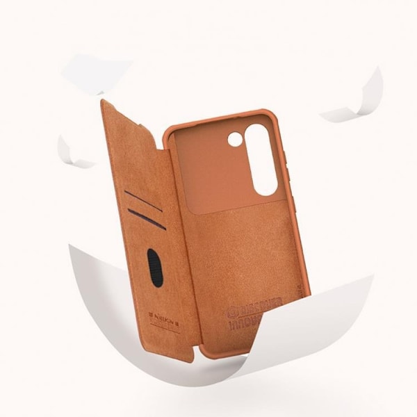 Nillkin Galaxy S23 Plus Plånboksfodral Qin Läder Pro - Brun