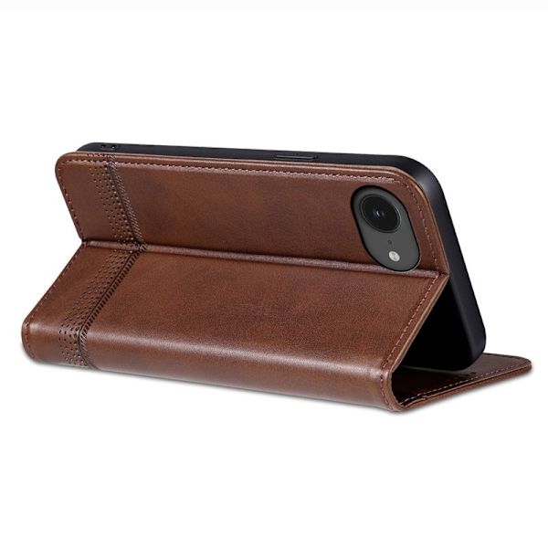 AZNS iPhone 16e Plånboksfodral Konstläder - Brun
