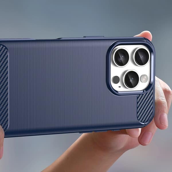 Mobilskal till iPhone 16 Pro Silikon Carbon - Blå Blå