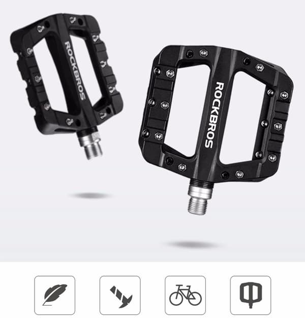 Rockbros Nylon Cykelpedaler Sæt - Sort Svart