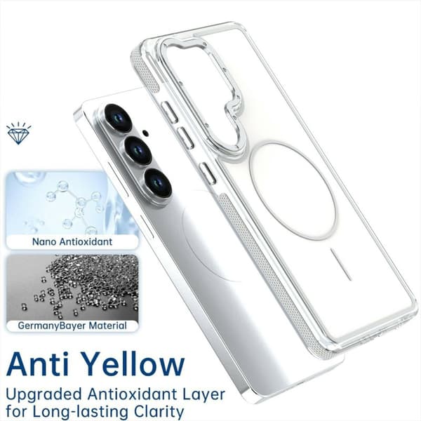 Mobilskal för Samsung Galaxy S26 Plus Magnetiskt Shockproof TPU PC - Vit