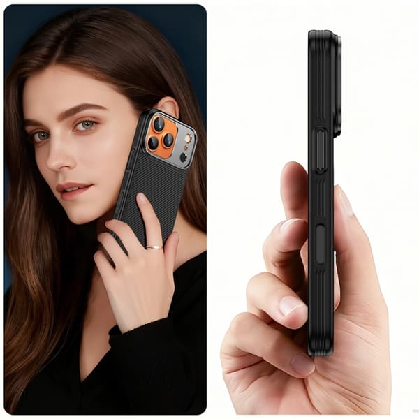 Tech-Protect telefontaske til iPhone 17 Pro Max Magsafe Kevlar Aramid - Sort Svart