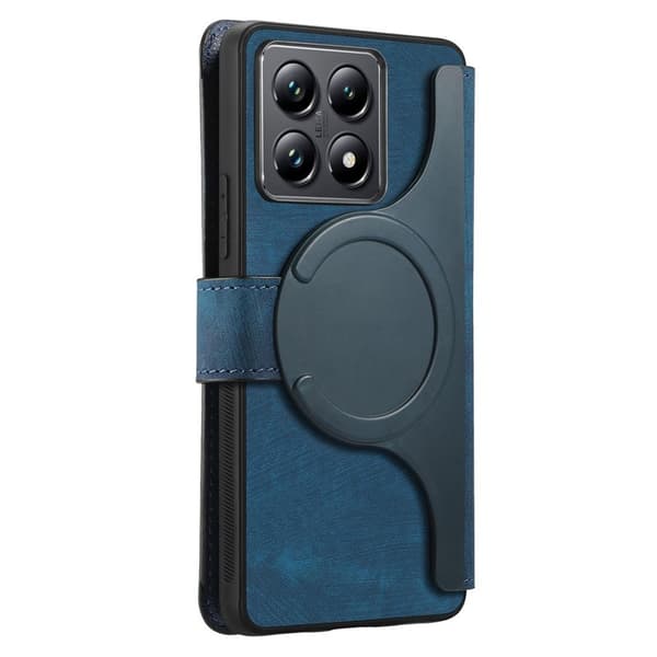 CASENEO Xiaomi 14T Pro Magnetiskt Plånboksfodral Konstläder - Blå
