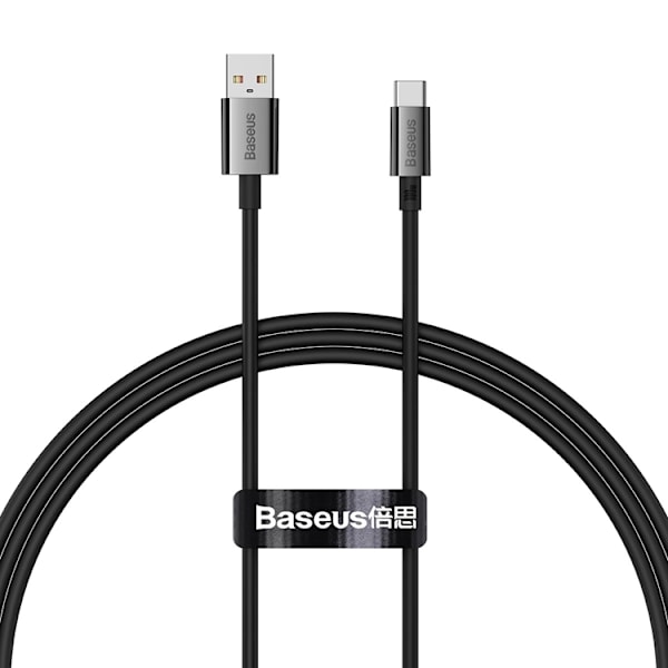 Baseus USB-C till USB-A kabel 100W 2m Superior Series - Svart Svart