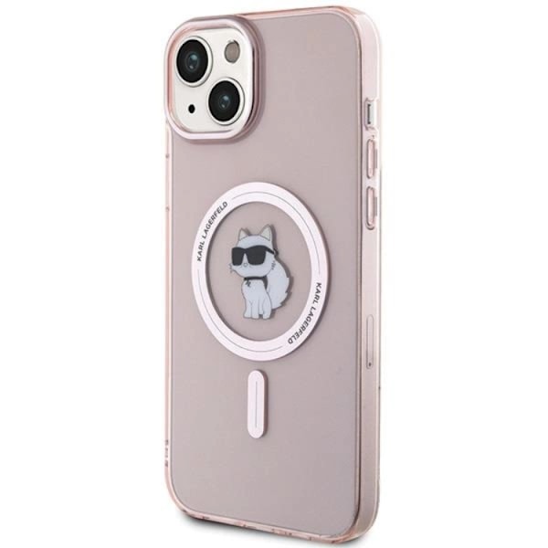 KARL LAGERFELD iPhone 15 Plus Mobilskal Magsafe IML Choupette - Rosa