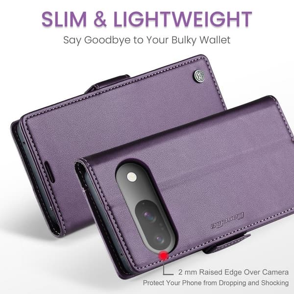 CASEME Plånboksfodral Konstläder för Google Pixel 10 Pro - Lila