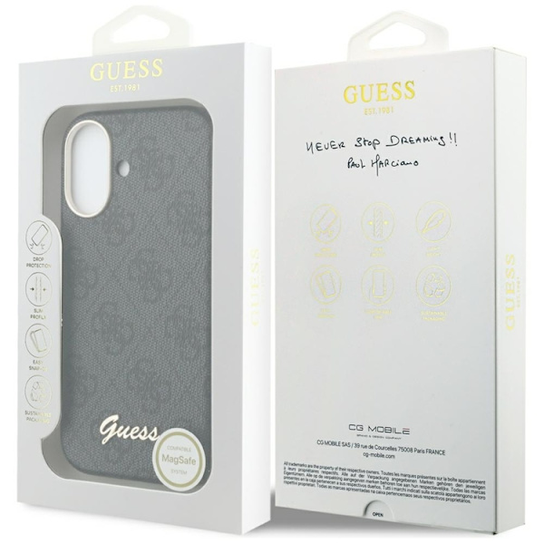 Guess  Mobilskal För iPhone 17 MagSafe 4G Script - Svart Svart