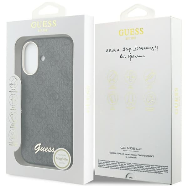 Guess Telefontaske til iPhone 17 MagSafe 4G Script - Sort Svart