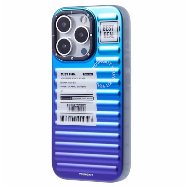 YOUNGKIT Mobilskal till iPhone 16 Pro Suitcase Style Blå