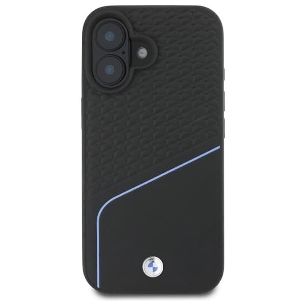 BMW telefontaske til iPhone 16 MagSafe Textured and Line - Sort Black