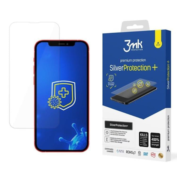 3MK iPhone 13Antibacterial Plastfilm skärmskydd Silver Protection+