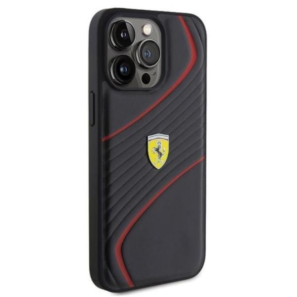 Ferrari iPhone 15 Pro Mobilskal Twist Metal Logo - Svart