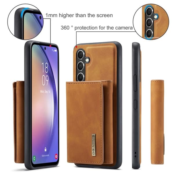 DG.MING Samsung Galaxy A54 5G Konstläder Plånboksfodral Brun