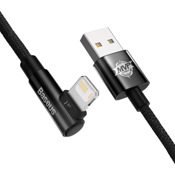 Baseus Elbow USB-Lightning-kaapeli 2m - musta