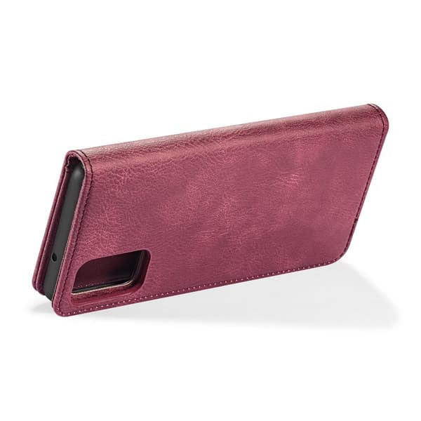 DG.MING 2-i-1 Läder Plånboksfodral + PC Baksida för Samsung Galaxy S20 Ultra Röd