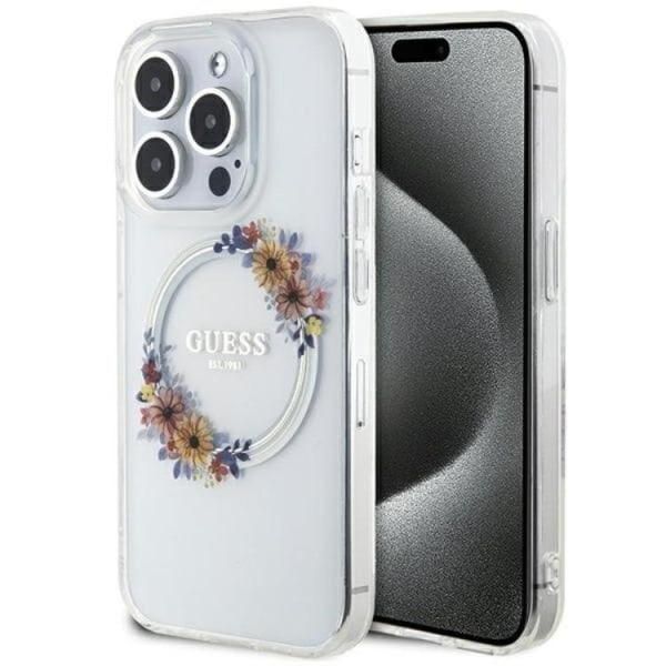 Guess iPhone 15 Pro Max Mobilskal Magsafe IML Flowers Wreatch