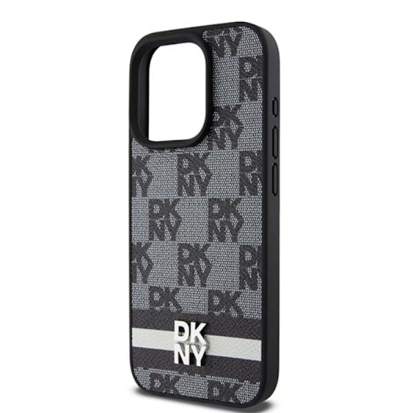 DKNY iPhone 15 Pro Max Mobilskal Läder Checkered Mono Pattern