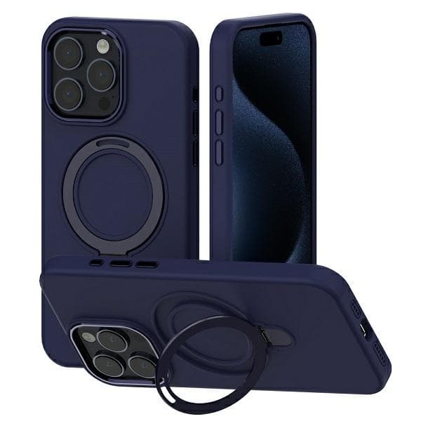 Mercury Telefontaske til iPhone 15 Plus MagSafe Stand Silikone - Blå
