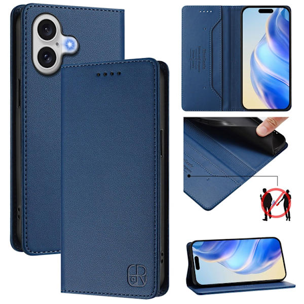 RINACASIS iPhone 17 Plånboksfodral RC01 RFID - Mörkblå Blå
