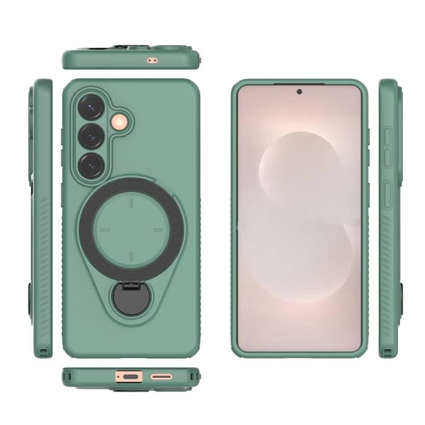 WANLONFENG Mobilskal för Samsung Galaxy S26 Plus Kickstand PC + TPU - Armgrön