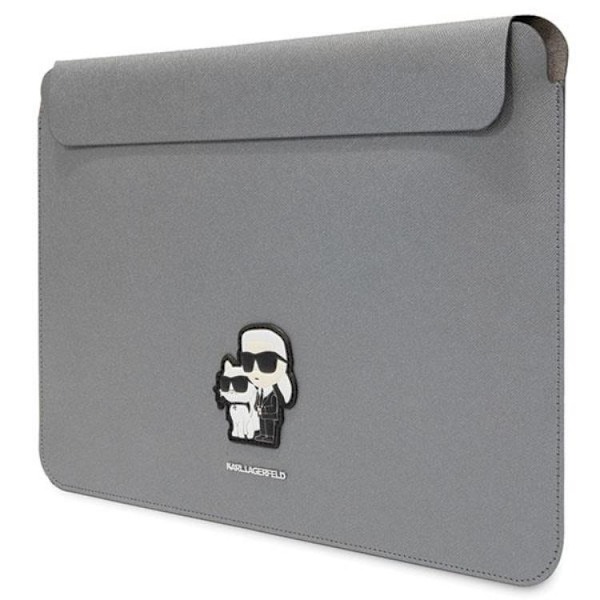 Karl Lagerfeld Datorfodral 14'' Saffiano Karl & Choupette - Silver