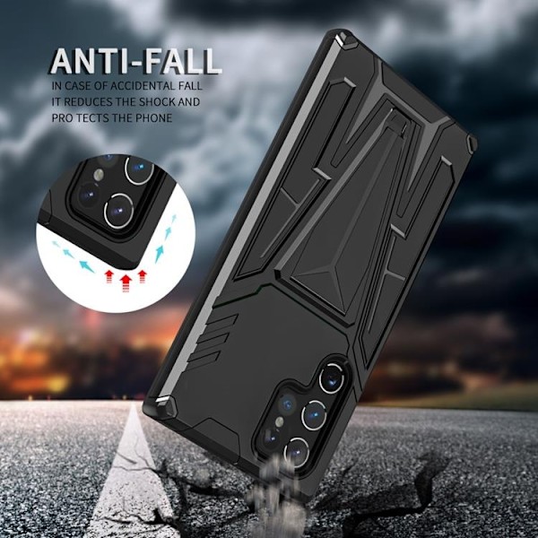 V-formet Kickstand Cover Galaxy S22 Plus - Sort Black