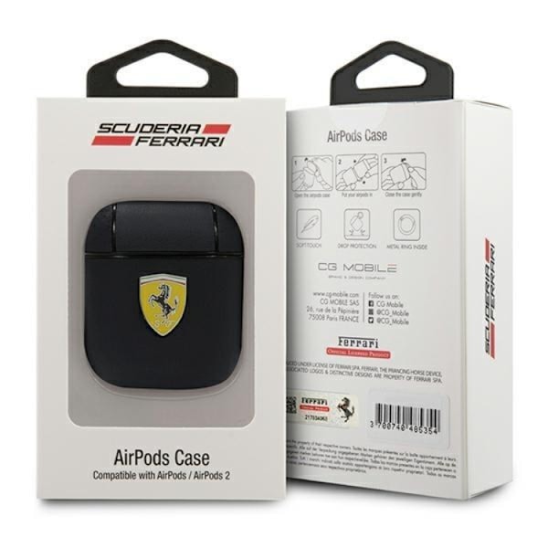 Ferrari AirPods Skal Läder On Track - Svart Svart