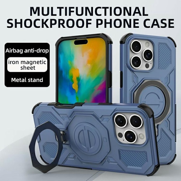 Mobilskal till iPhone 16 Pro Max Plast Shockproof - Blå