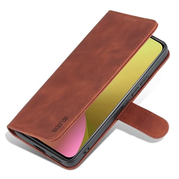 AZNS Xiaomi 12 Lite 5G Plånboksfodral Konstläder - Brun