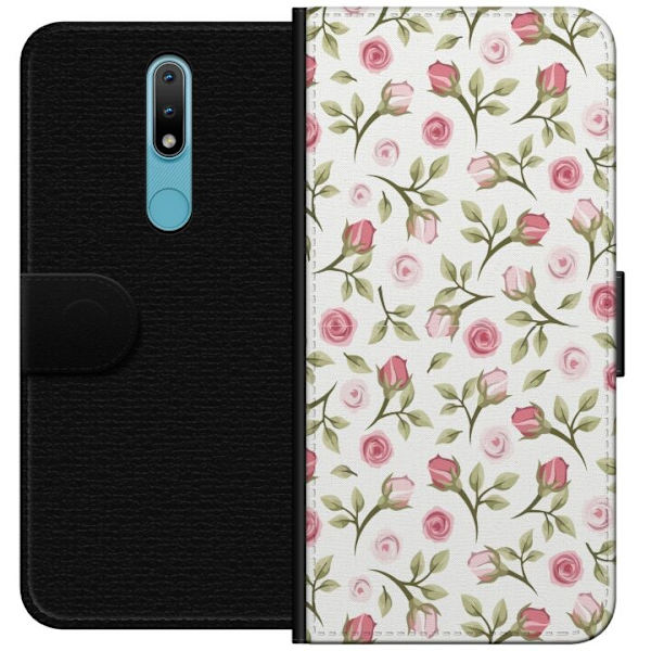 Plånboksfodral till Nokia 2.4 med Blommigt