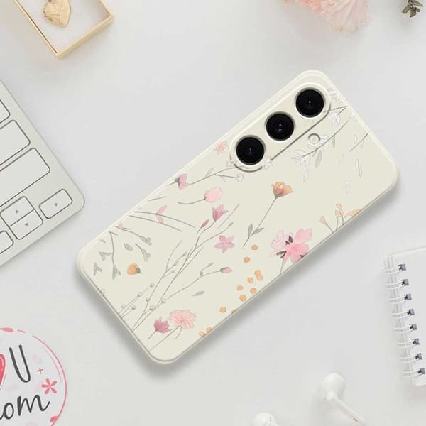 Mobilskal för Samsung Galaxy S26 Plus Blommönster TPU - Beige
