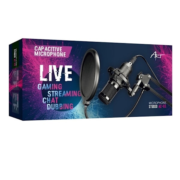 Art Mikrofon USB Diaphragm Condenser Boom - Svart Svart