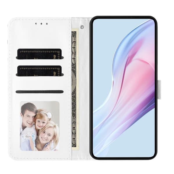 Samsung Galaxy S26 Pro Plånboksfodral Konstläder Prickigt Ställ - Vit