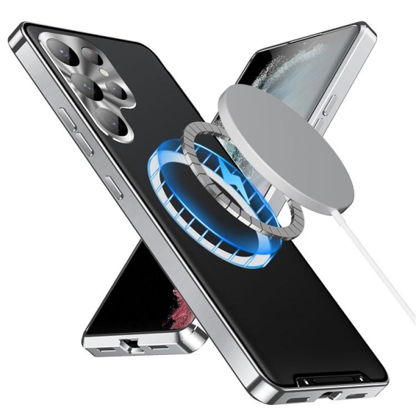 Galaxy S23 Ultra Mobil Taske Magsafe Metal - Sølv
