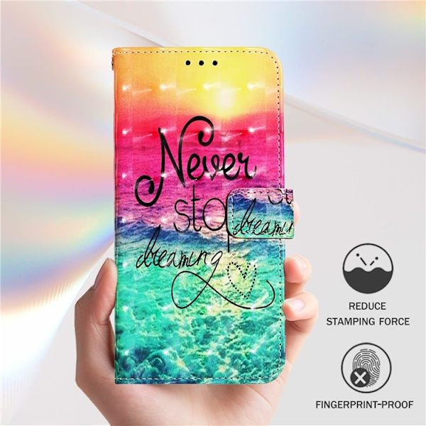 iPhone 16 Pro Plånboksfodral Printing Pattern Med Rem Flerfärgad