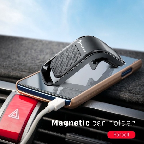Forcell Magnetisk Mobilhållare B060 För Luftventil F-Grip - Svart Svart