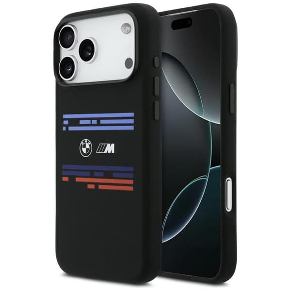 BMW Mobilskal till iPhone 17 Pro Max MagSafe Silikon Horizontal Line Svart