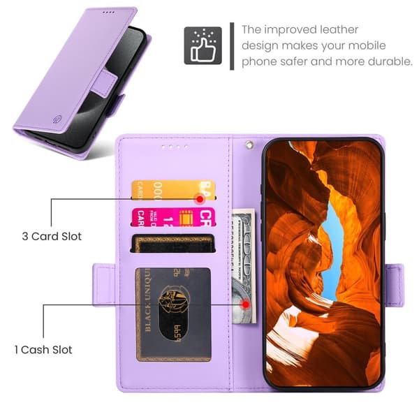 Plånboksfodral för Samsung Galaxy S26 Plus Konstläder Kickstand - Lila