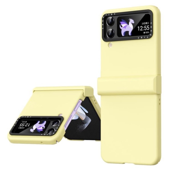 Galaxy Z Flip 4 Shell Linssin sarana taitettava - keltainen