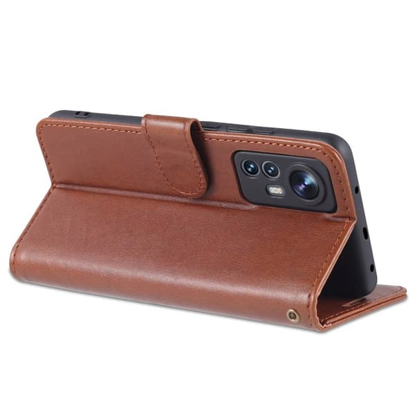 AZNS Xiaomi 12 Lite Plånboksfodral Konstläder - Brun