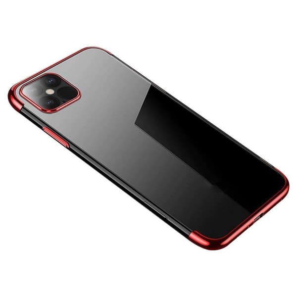 Clear Gel TPU Electroplating frame Mobilskal Xiaomi Mi 11 - Röd Red
