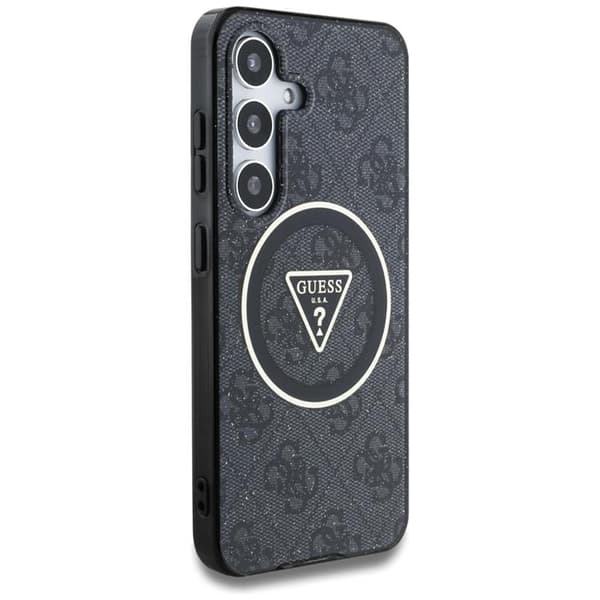 Guess telefonetui til Galaxy S25 Plus MagSafe 4G Glitter trekantsknapper - sort Black