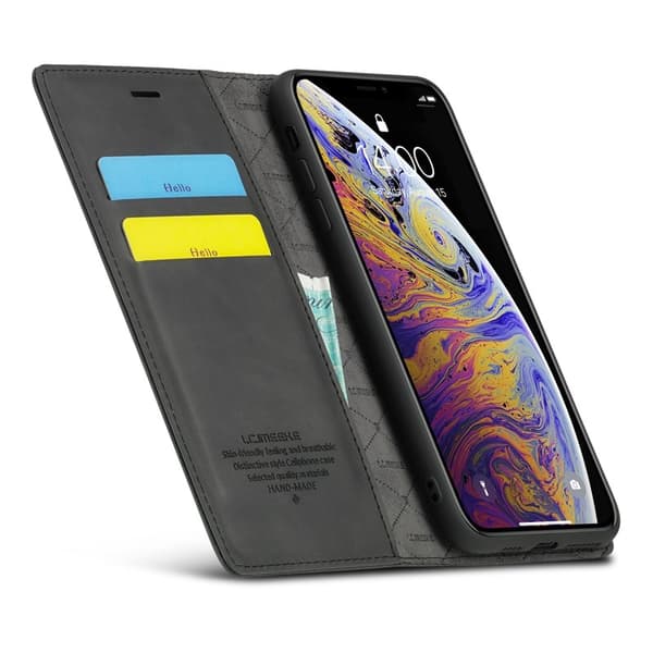 LC.IMEEKE Mobilskal till iPhone X/XS KonstLäder - Svart