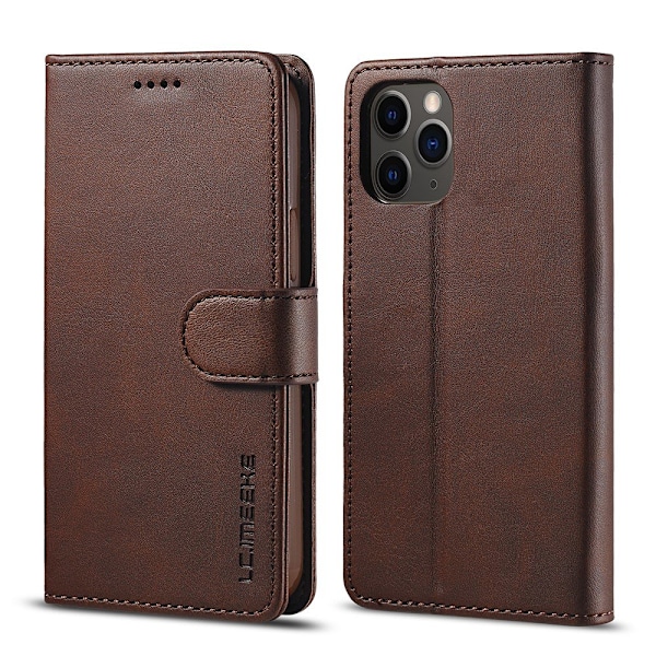 LC.IMEEKE Läder Plånboksfodral iPhone 12 Pro Max - Coffee Brun