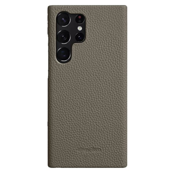 MELKCO Mobilskal för Samsung Galaxy S23 Ultra, Äkta läder, Grå