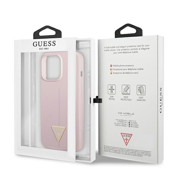 Guess Mobilskal till iPhone 13 Pro / 13 MagSafe Silicone Triangle - Lila