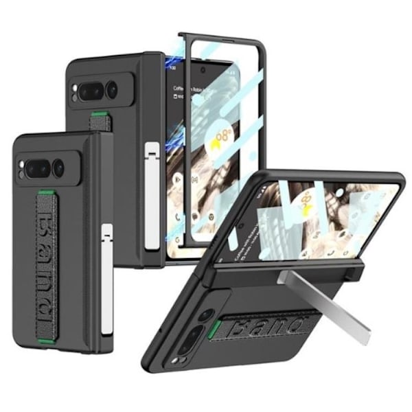 GKK Google Pixel Fold Mobilskal Wristband Kickstand - Svart Svart