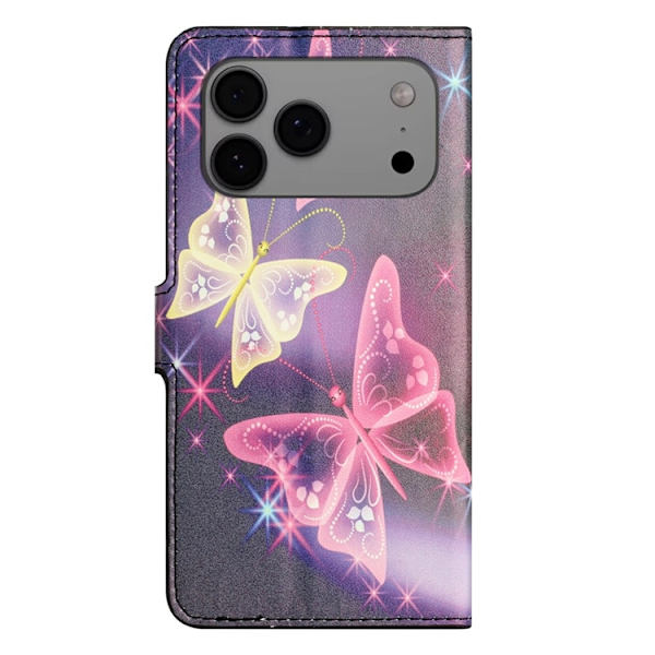 iPhone 17 Pro Plånboksfodral Pattern Print Konstläder Rosa