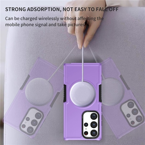 Galaxy S23 Ultra Skal Magsafe Anti Drop - Lila