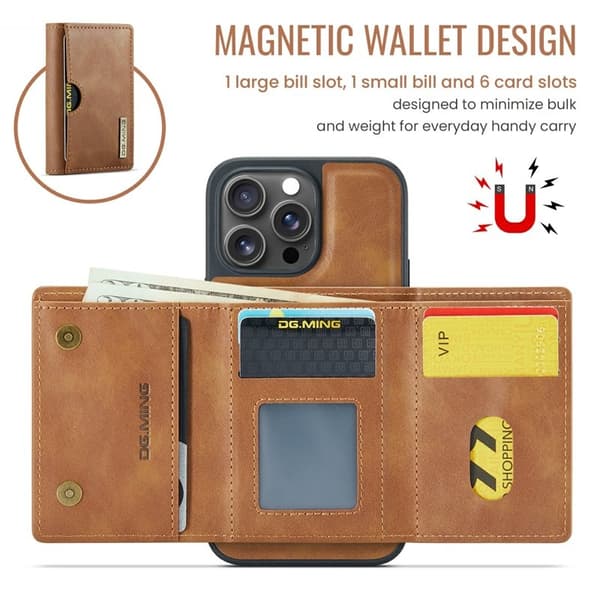 DG.MING M6 Series Mobilskal till iPhone 15 Pro Max Magnetiskt Brun